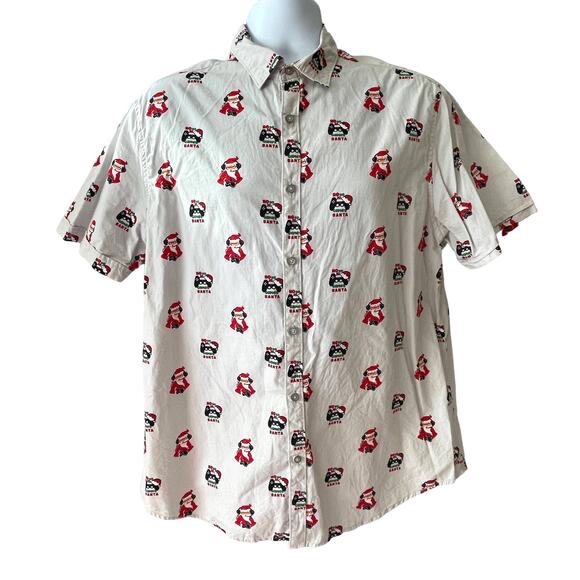 Cactus and Flower Video Gamer Santa Claus Ugly Christmas Shirt Size XL - Picture 2 of 5